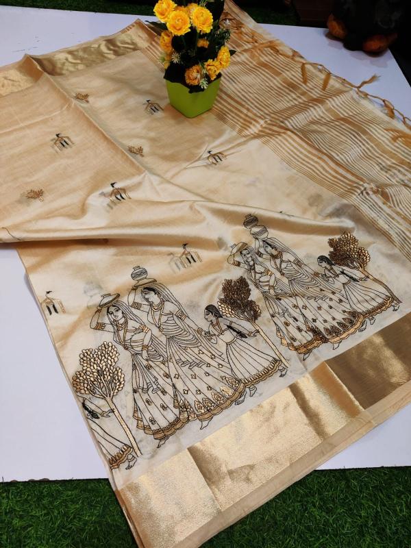 Malhar tusser-vol-4 tusser silk surat textile market wholesale saree  - wholesale export